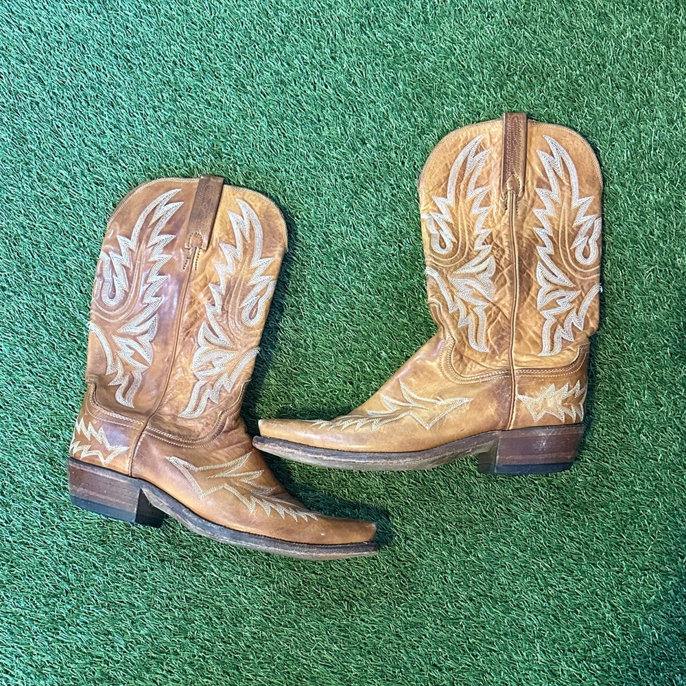 Lucchese 1883 Brown Leather Cowboy Boots Cowgirl Size